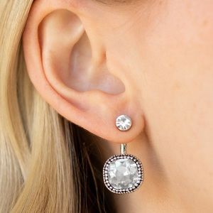 Glitzy White Earrings NWT